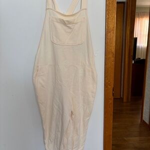 Cream Relaxed Fit Lounge Overalls – Size M